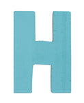 Letra H azul claro