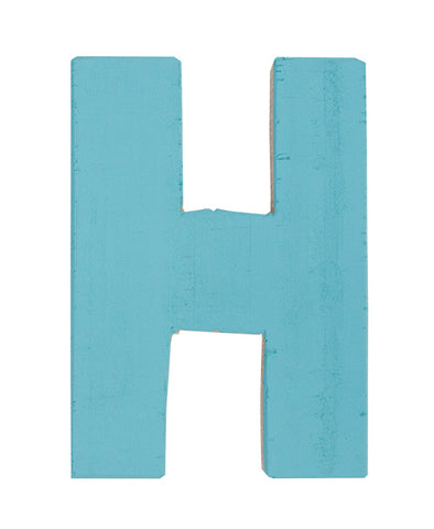 Letra H azul claro