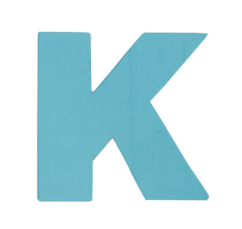 Letra K azul claro