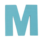 Letra M azul claro