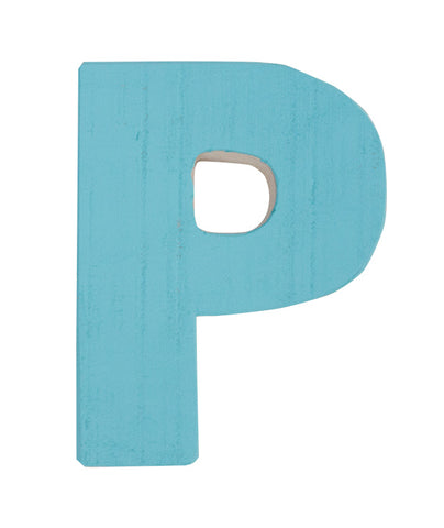 Letra P azul claro