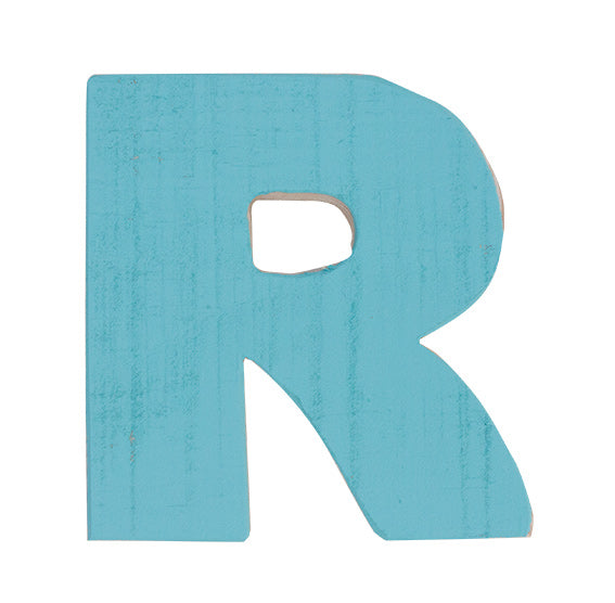 Letra R azul claro – La casita de Margaux